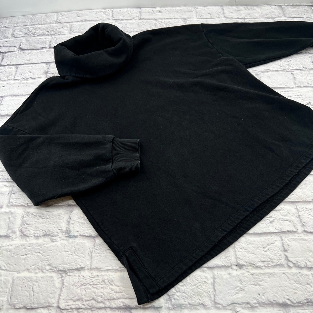 Banana Republic Womens Cowl Neck Fleece Sweatshirt Black XL Long Sleeve Cozy